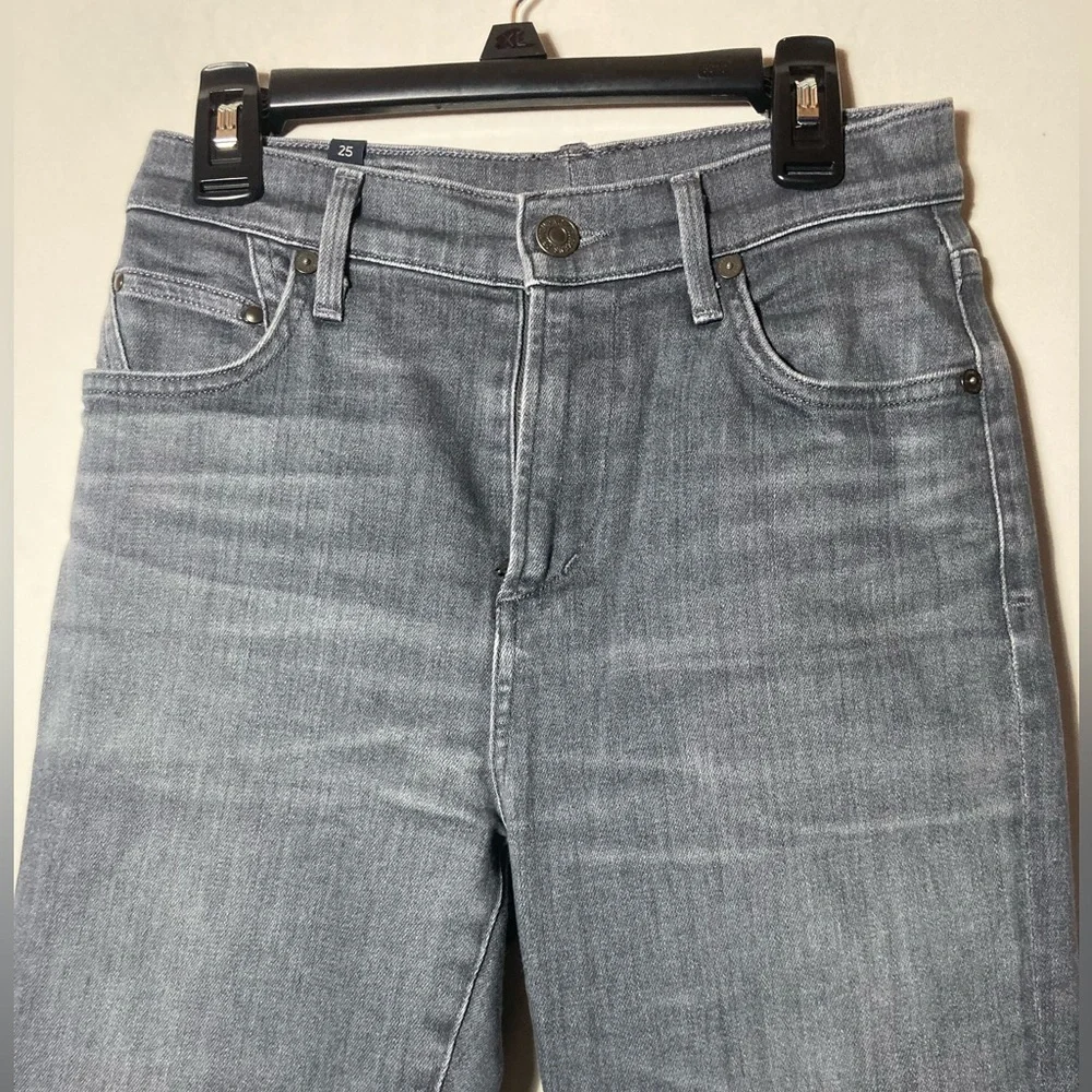 Citizens Of Humanity Rocket Crop High Rise Skinny Gray Stretch Jeans Size 24/25